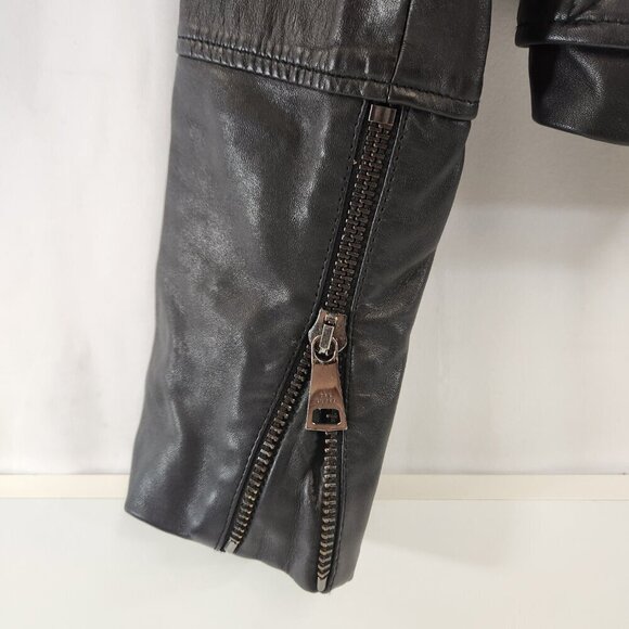 Ted Baker London Ssali Cropped Leather Jacket Small/XS - Picture 4 of 16